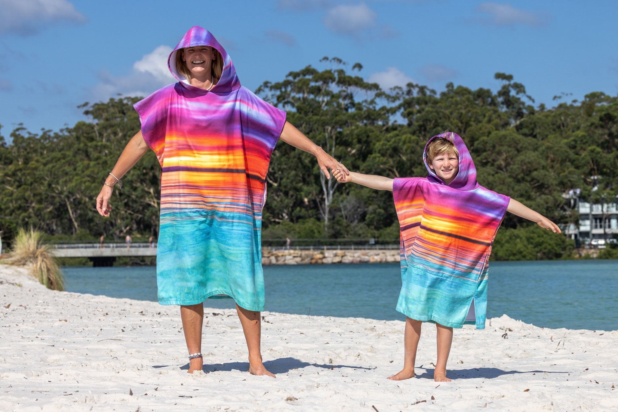 Sunset Colours - Kids Hooded Beach Towel