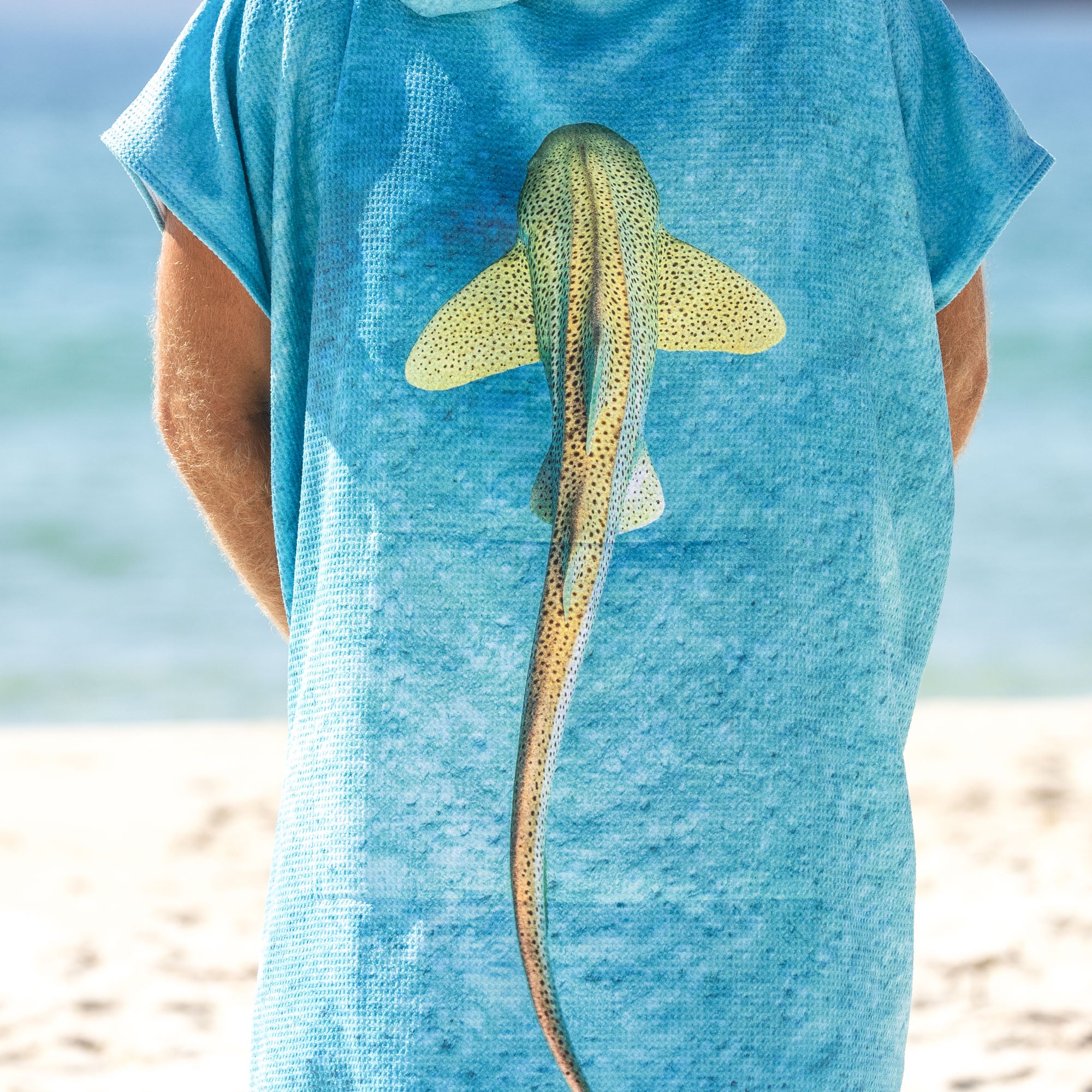 Leopard Shark Ningaloo Reef - Adults Hooded Beach Towel